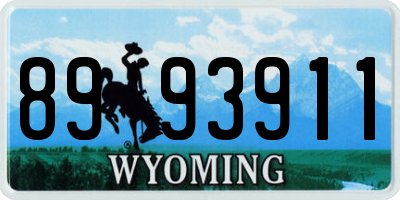 WY license plate 8993911