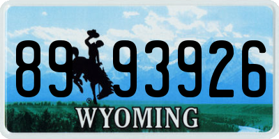 WY license plate 8993926