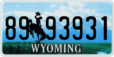WY license plate 8993931