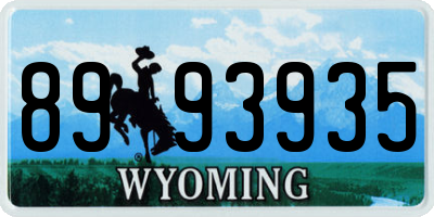 WY license plate 8993935