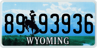 WY license plate 8993936