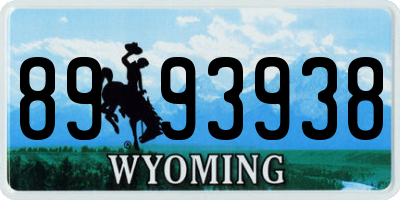 WY license plate 8993938