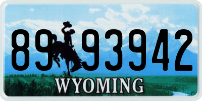 WY license plate 8993942