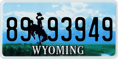 WY license plate 8993949