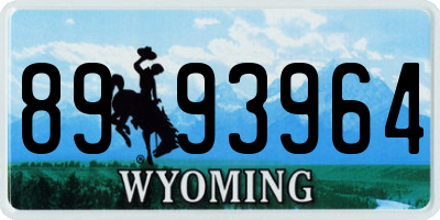 WY license plate 8993964
