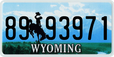 WY license plate 8993971