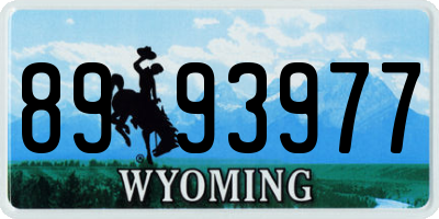 WY license plate 8993977