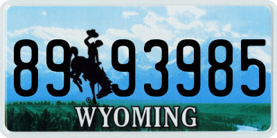 WY license plate 8993985