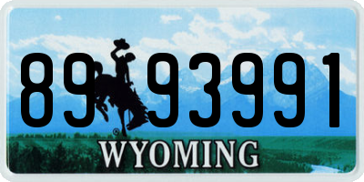 WY license plate 8993991