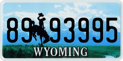 WY license plate 8993995