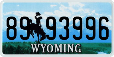 WY license plate 8993996