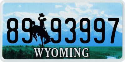 WY license plate 8993997