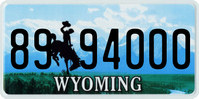 WY license plate 8994000
