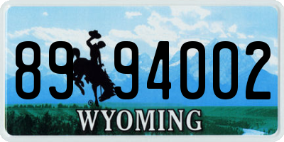 WY license plate 8994002