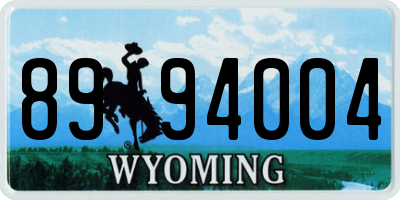 WY license plate 8994004