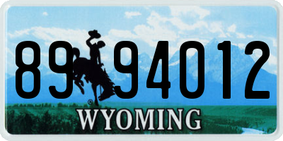 WY license plate 8994012