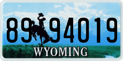 WY license plate 8994019