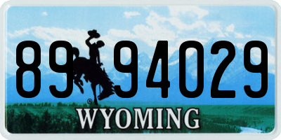 WY license plate 8994029