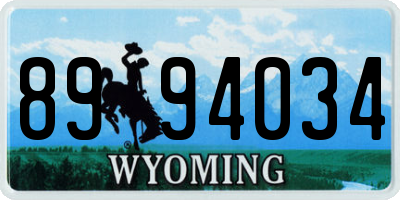 WY license plate 8994034
