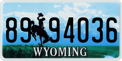 WY license plate 8994036