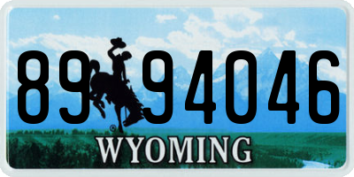 WY license plate 8994046