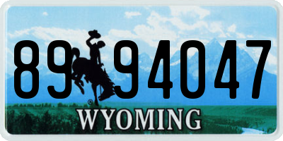 WY license plate 8994047