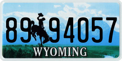 WY license plate 8994057