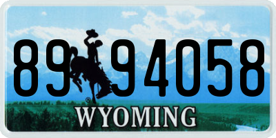 WY license plate 8994058