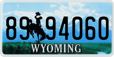WY license plate 8994060