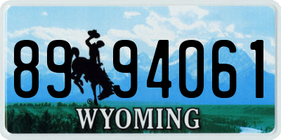 WY license plate 8994061