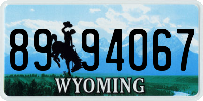 WY license plate 8994067