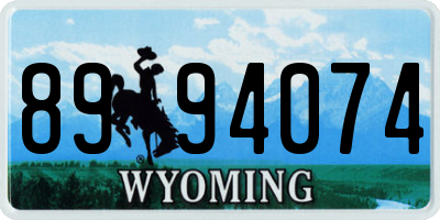 WY license plate 8994074