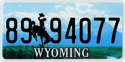 WY license plate 8994077