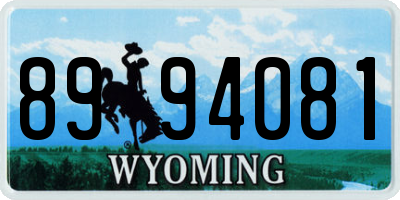 WY license plate 8994081