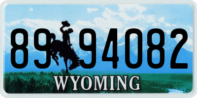WY license plate 8994082