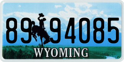WY license plate 8994085