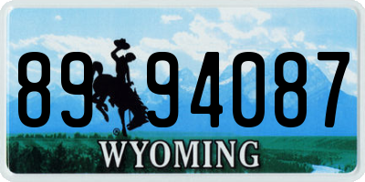 WY license plate 8994087