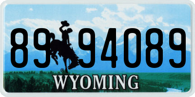 WY license plate 8994089