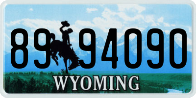 WY license plate 8994090