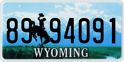 WY license plate 8994091