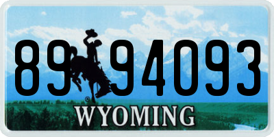 WY license plate 8994093