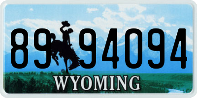 WY license plate 8994094