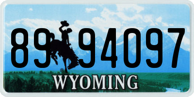 WY license plate 8994097