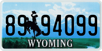WY license plate 8994099