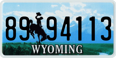 WY license plate 8994113