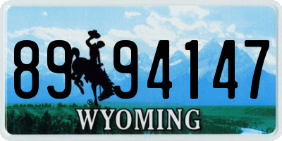 WY license plate 8994147