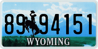 WY license plate 8994151