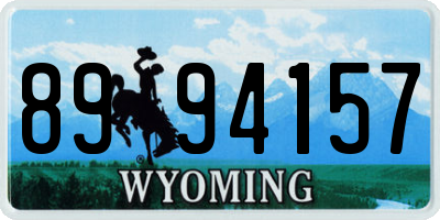 WY license plate 8994157