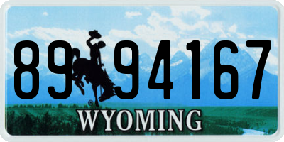 WY license plate 8994167