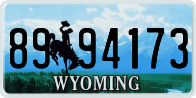 WY license plate 8994173